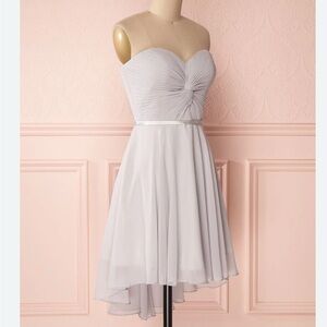 Cinderella Strapless Light Gray Dress